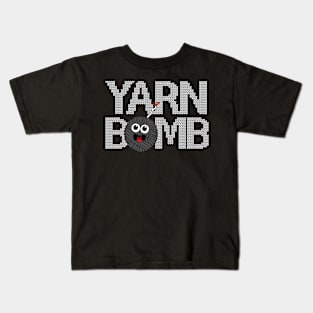 Yarn Bomb with Knit Purl Fuse Ravel Crochet Weaver Knitting Kids T-Shirt